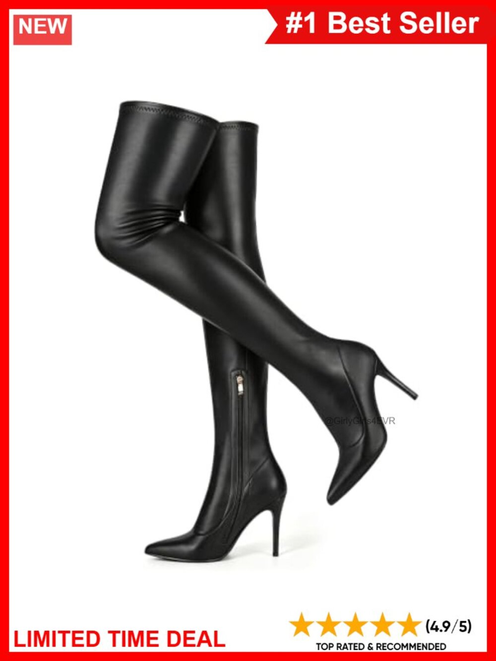 Faux Suede Over the Knee Boots Pointed Toe Stiletto Thigh High